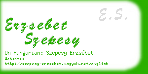 erzsebet szepesy business card